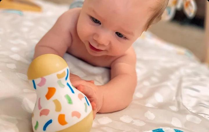 Baby with Tummy Time Wobbler